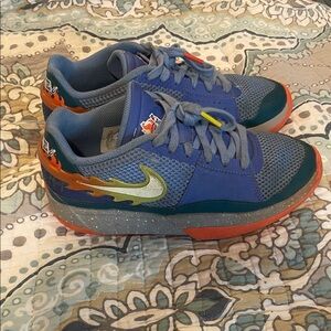 Ja Morant Nike Kids Blue and Orange Flame Sneakers